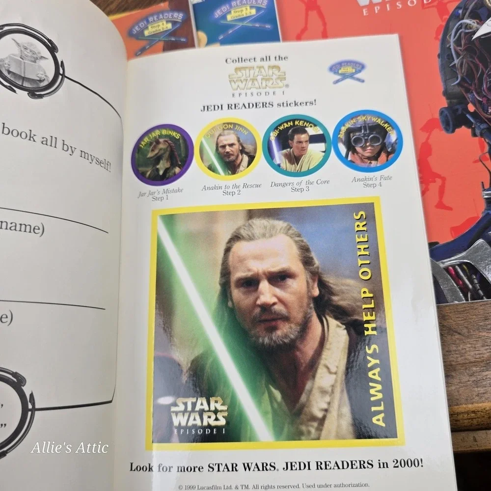 Star Wars Episode 1 Set Childrens Kids Books Lot Of 9 Stickers Jarjar Anakin